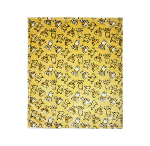 Disney Cudlie Baby Winnie The Pooh 1-Ply Flannel Fleece with Happy Days Print