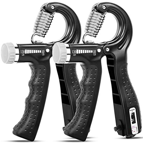 KDG Hand Grip Strengthener 2 Pack Adjustable Resistance 10-130 lbs Forearm Exerciser,Grip Strength Trainer for Muscle Building and Injury Recovery for Athletes